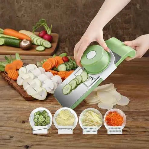 5-in-1 Stainless Steel Mandoline Slicer & Vegetable Cutter