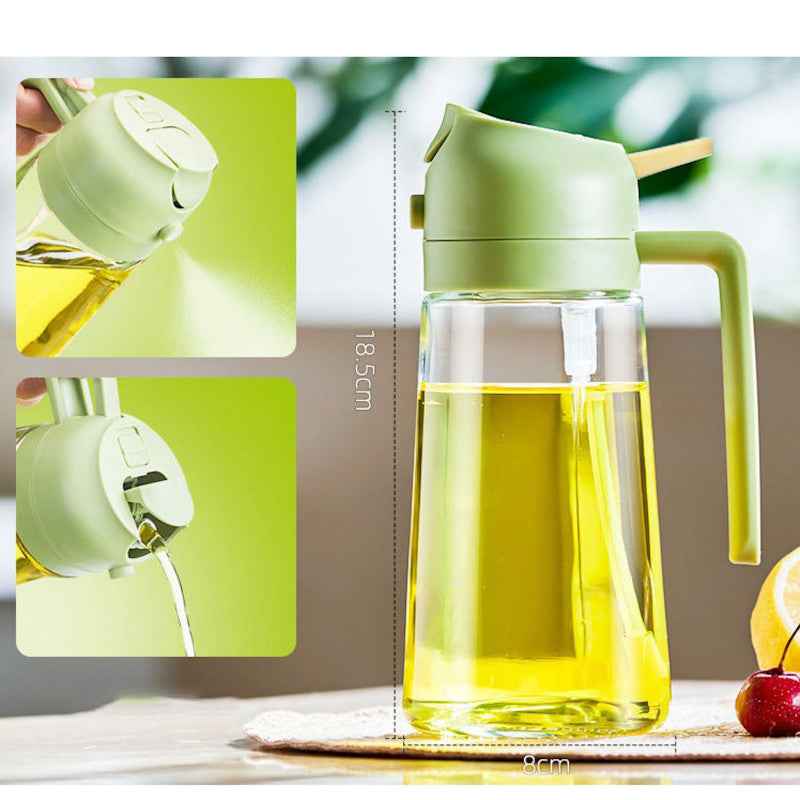 2-in-1 Glass Olive Oil Spray and Dispenser Bottle (470ml)