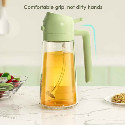 2-in-1 Glass Olive Oil Spray and Dispenser Bottle (470ml)