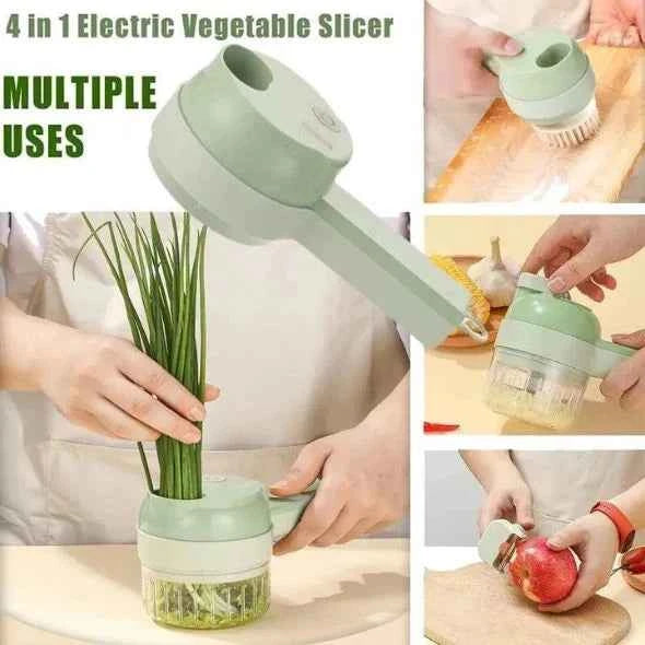 Handheld 4-in-1 Electric Vegetable Cutter & Chopper