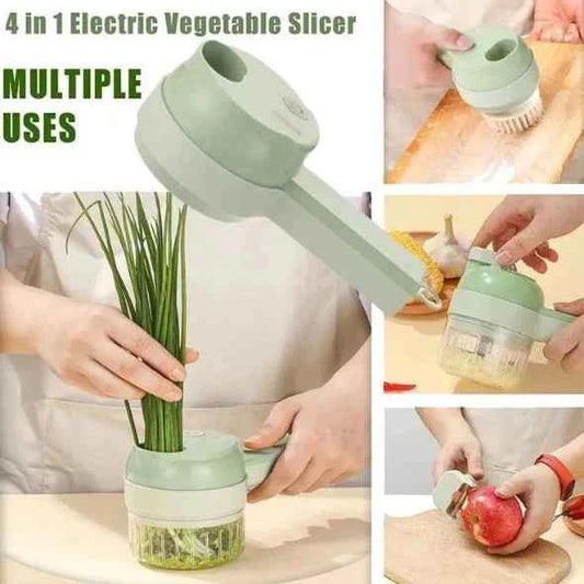 Handheld 4-in-1 Electric Vegetable Cutter & Chopper