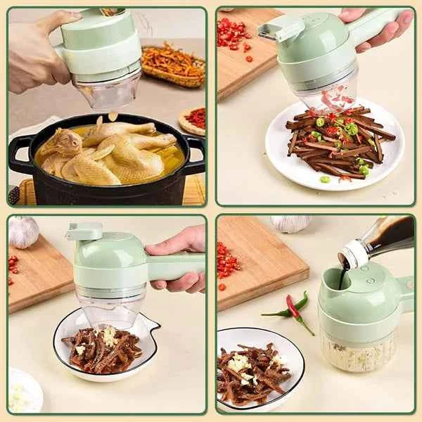 Handheld 4-in-1 Electric Vegetable Cutter & Chopper