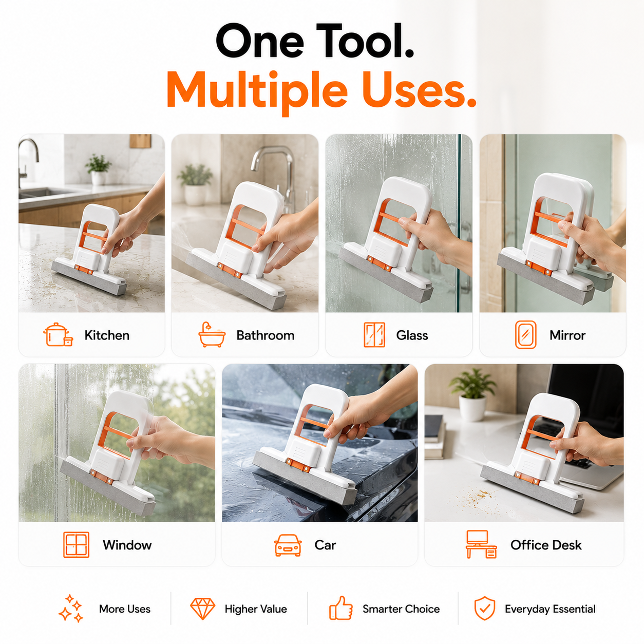 Foldable Desktop Mop, Mini Sponge Mop, Portable Mini Self Squeezing Wet Dry Mops for Bathroom & Kitchen