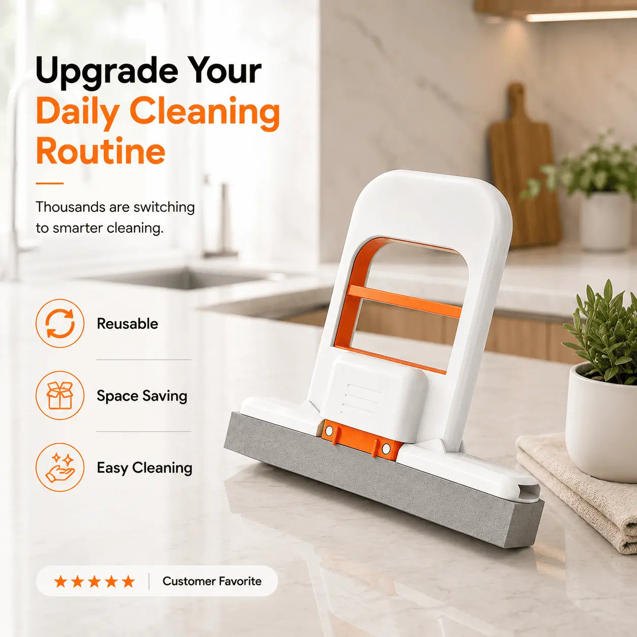 Mini Self-Squeezing Sponge Mop | Fast Kitchen Cleaning Tool