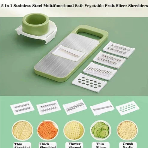 5-in-1 Stainless Steel Mandoline Slicer & Vegetable Cutter