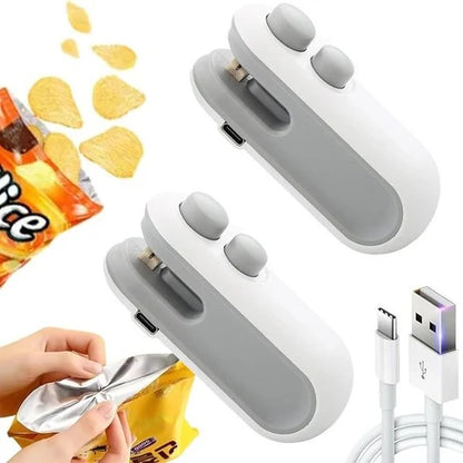 2-in-1 USB Rechargeable Mini Bag Sealer and Cutter