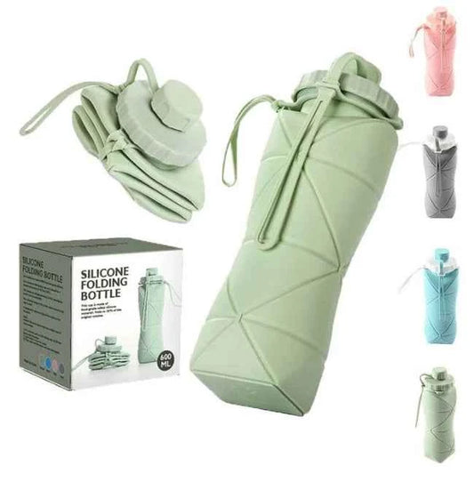 600ml Collapsible Silicone Water Bottle for Travel & Gym