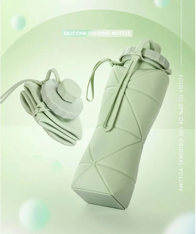600ml Collapsible Silicone Water Bottle for Travel & Gym